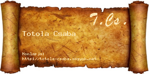 Totola Csaba névjegykártya